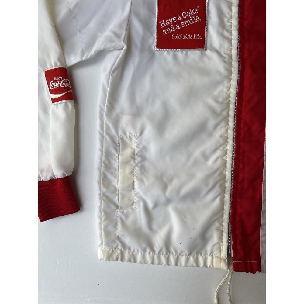 VTG 70s Coca Cola Racing Jacket Checkered Flag Nylon Coke Is It USA Mens M - Picture 4 of 16